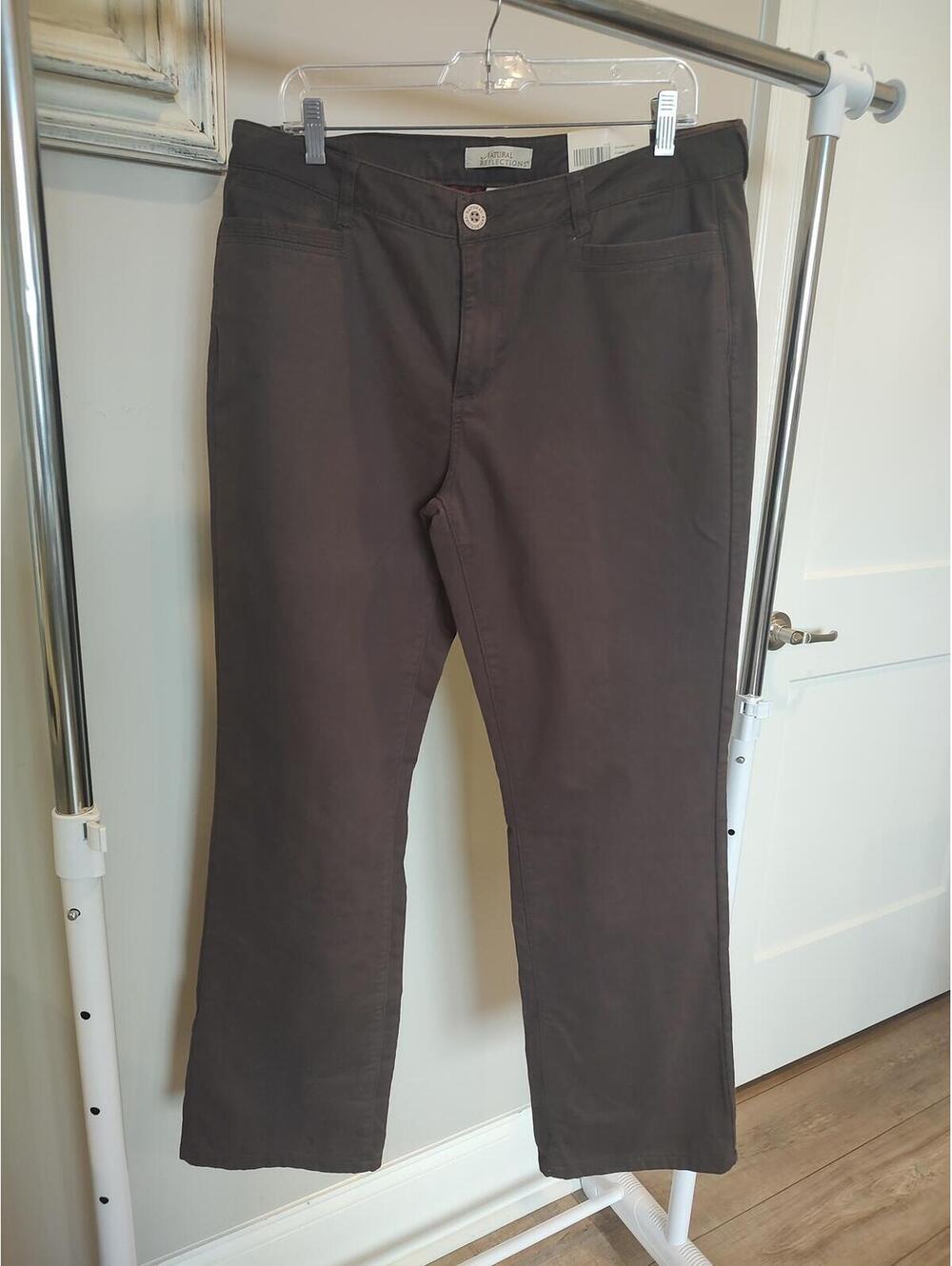 Size 14 Natural Reflections Women's Brown Cotton lined Pants